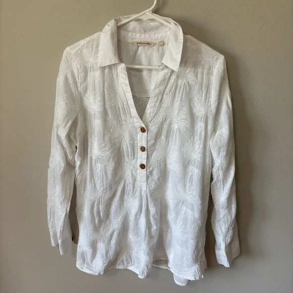 Soft Surroundings Cotton Embroidered Tunic Top - Picture 1 of 8